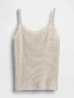 Kids Waffle Lace-Trim Cami