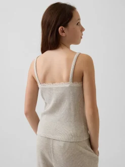 Kids Waffle Lace-Trim Cami