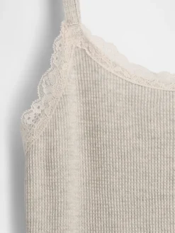 Kids Waffle Lace-Trim Cami