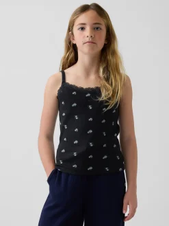 Kids Waffle Lace-Trim Cami