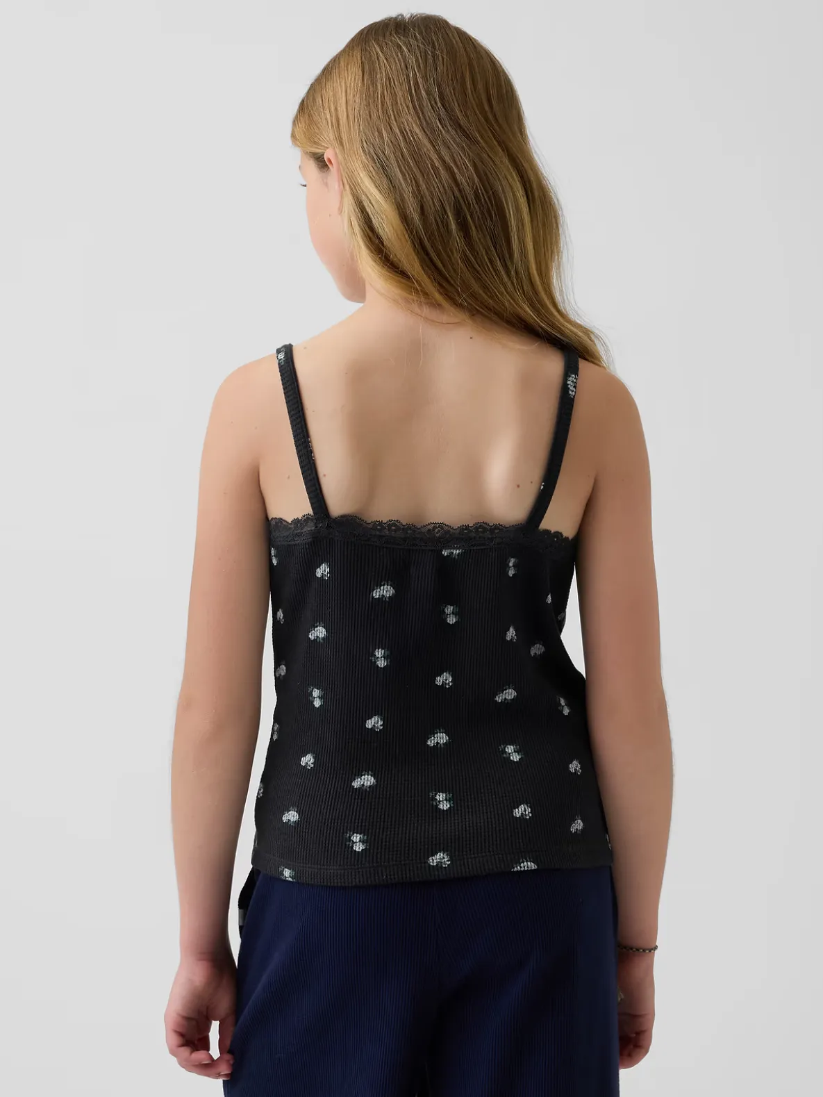 Kids Waffle Lace-Trim Cami