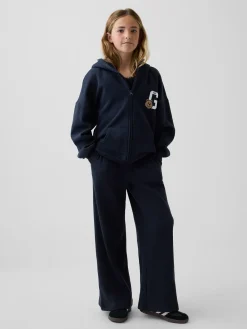 Kids Waffle Relaxed Easy Wide-Leg Pants
