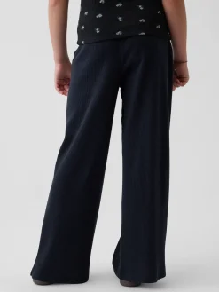 Kids Waffle Relaxed Easy Wide-Leg Pants