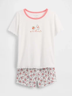 Kids Winnie The Pooh Recycled Rib PJ Short Set