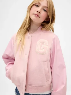 Kids Wool-Blend Varsity Bomber Jacket