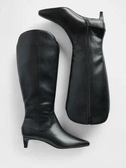 Kitten Heel Pointy Knee High Boots