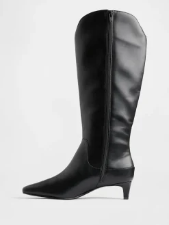 Kitten Heel Pointy Knee High Boots