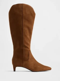 Kitten Heel Pointy Knee High Boots