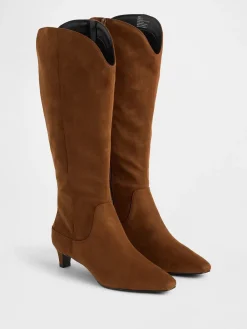 Kitten Heel Pointy Knee High Boots