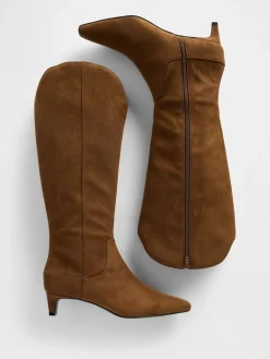 Kitten Heel Pointy Knee High Boots