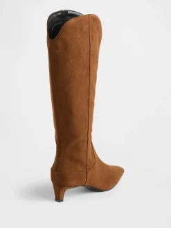 Kitten Heel Pointy Knee High Boots