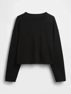 Knit Oversized Crop T-Shirt