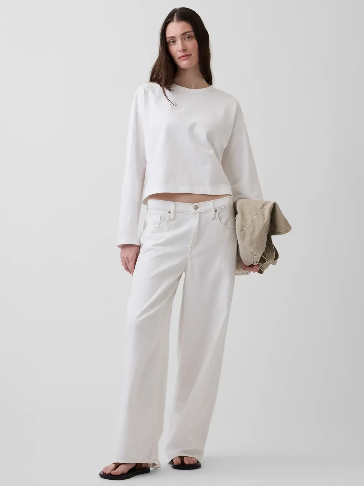 Knit Oversized Crop T-Shirt