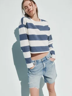 Knit Oversized Crop T-Shirt