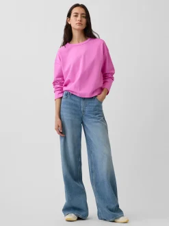 Knit Oversized Crop T-Shirt