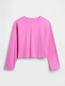 Knit Oversized Crop T-Shirt