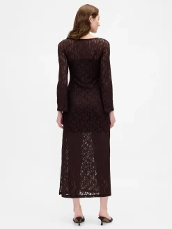 Lace Bell-Sleeve Maxi Dress