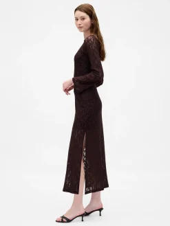 Lace Bell-Sleeve Maxi Dress