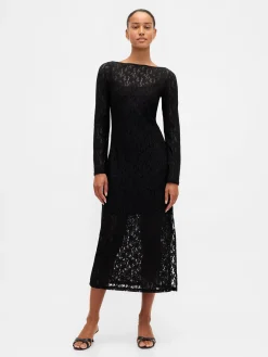 Lace Bell-Sleeve Maxi Dress
