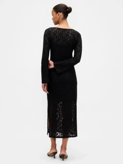Lace Bell-Sleeve Maxi Dress