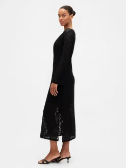 Lace Bell-Sleeve Maxi Dress