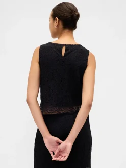 Lace Boatneck Crop Shell Top