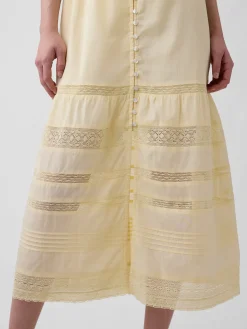 Lace Ruffle Voile Maxi Dress