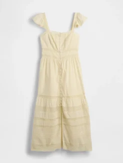Lace Ruffle Voile Maxi Dress