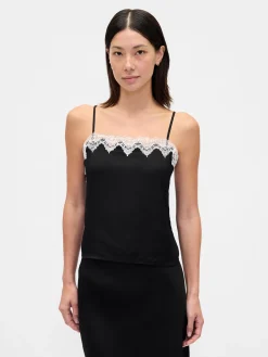 Lace-Trim Crop Cami