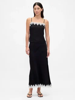 Lace-Trim Crop Cami