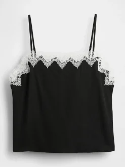 Lace-Trim Crop Cami