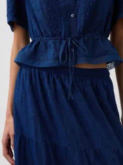 Lace-Trim Maxi Skirt