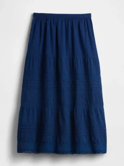 Lace-Trim Maxi Skirt