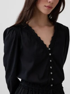 Lace-Trim Mini Dress