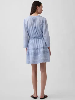 Lace-Trim Mini Dress