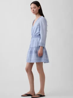 Lace-Trim Mini Dress