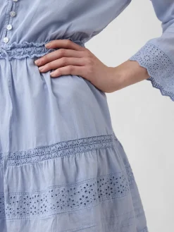 Lace-Trim Mini Dress