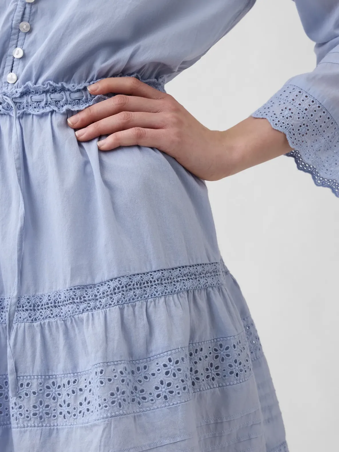 Lace-Trim Mini Dress