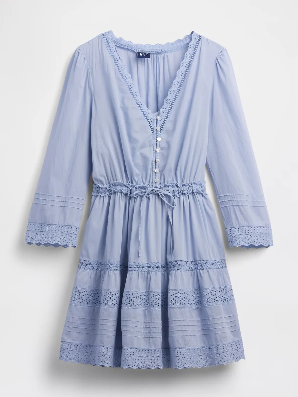 Lace-Trim Mini Dress