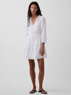 Lace-Trim Mini Dress
