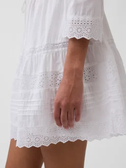 Lace-Trim Mini Dress