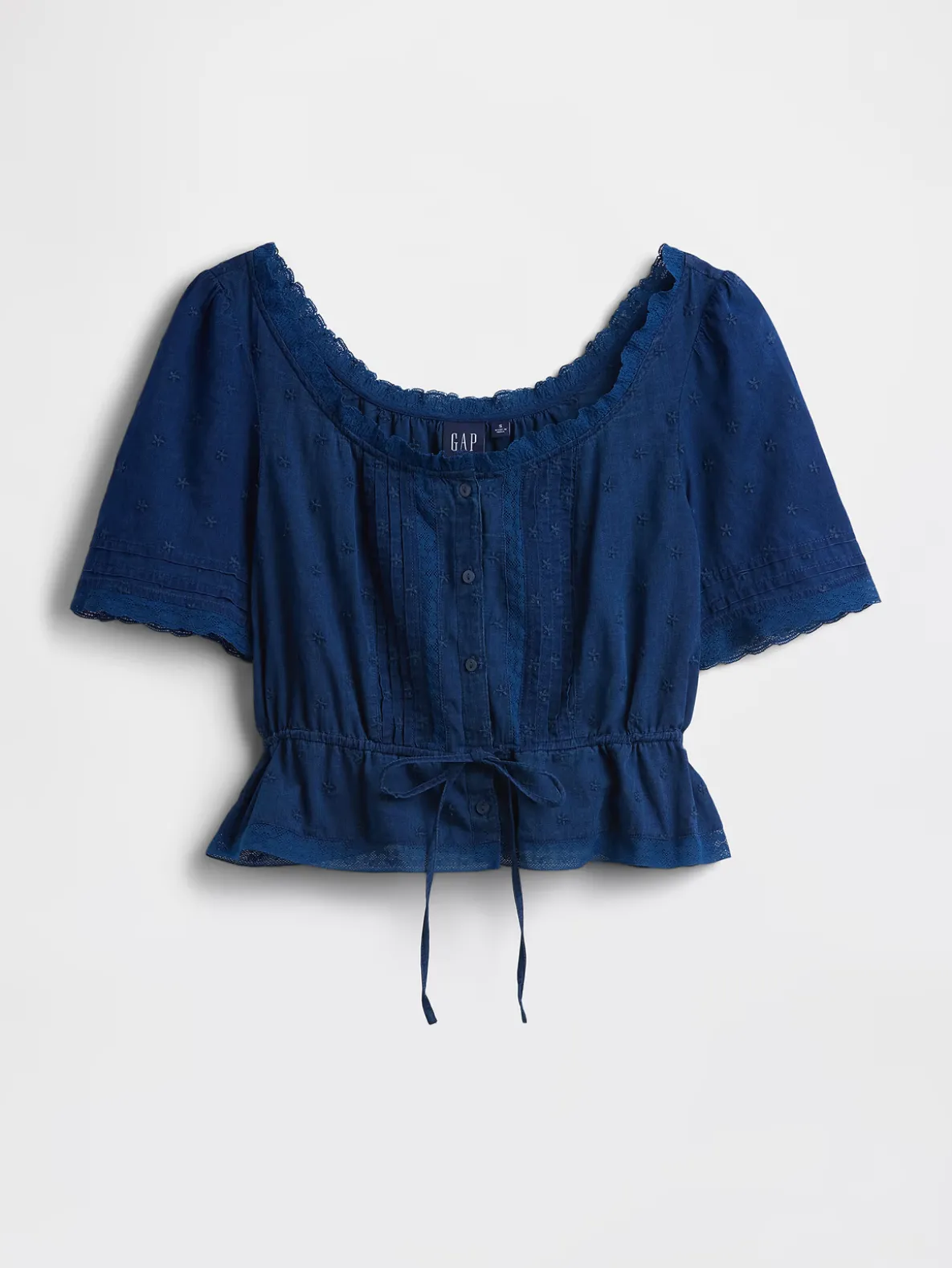 Lace-Trim Peplum Top