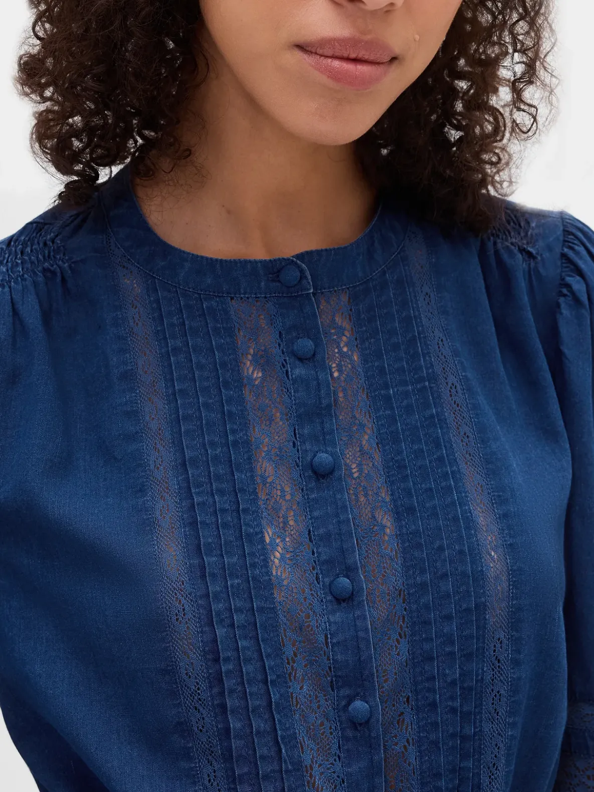 Lace-Trim Voile Top