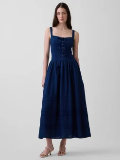 Lace-Up Corset Maxi Dress