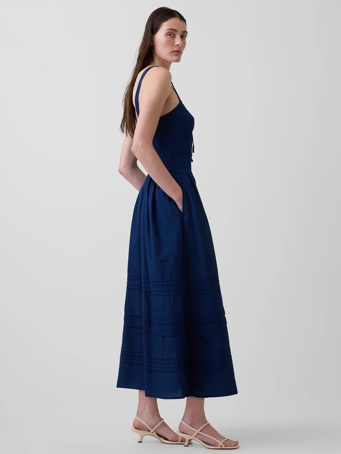 Lace-Up Corset Maxi Dress