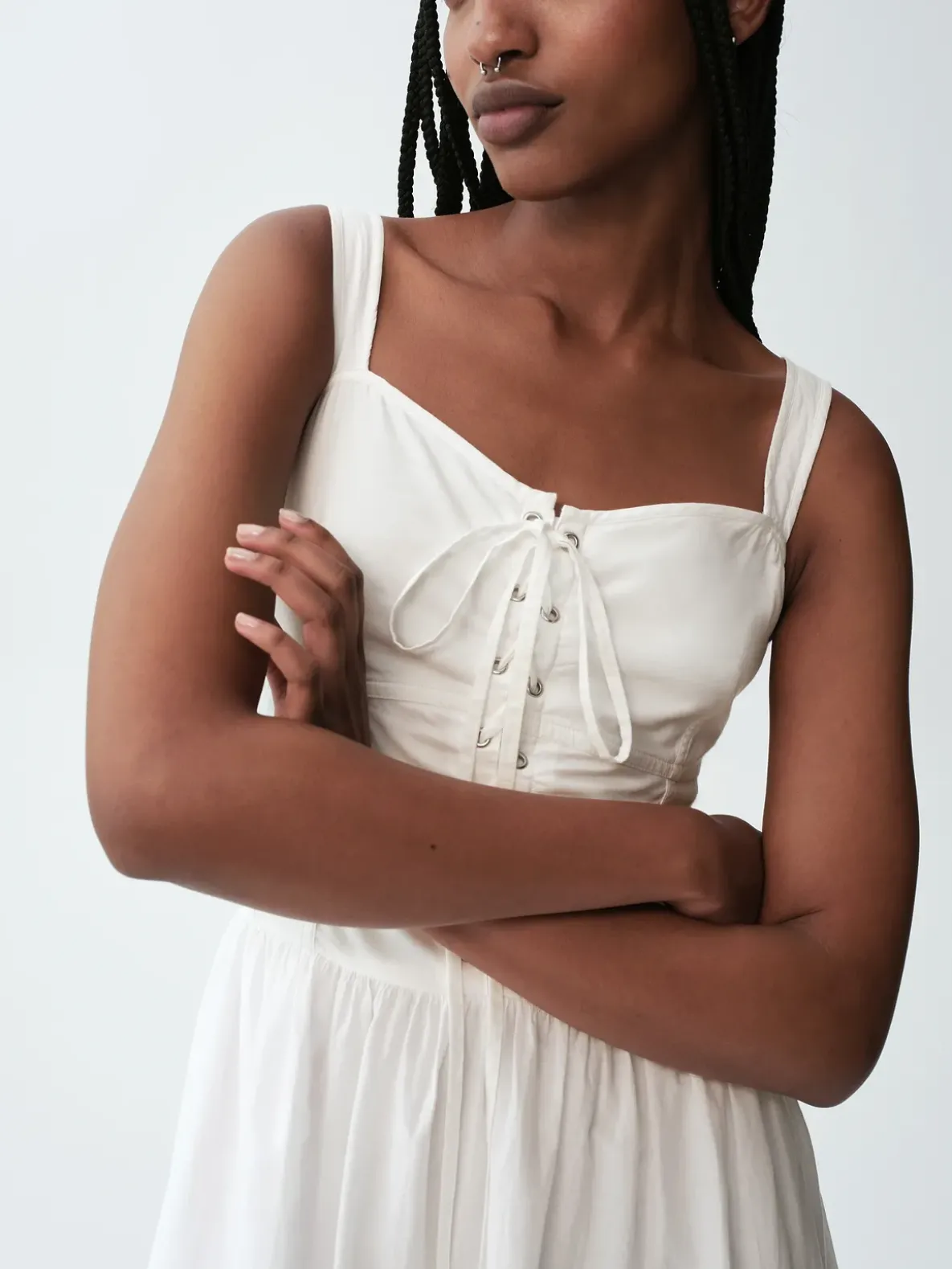 Lace-Up Corset Maxi Dress