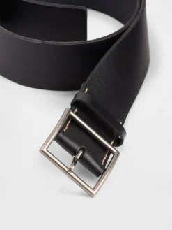Leather Square-Buckle Belt