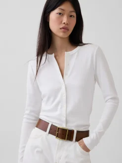 Leather Square-Buckle Belt