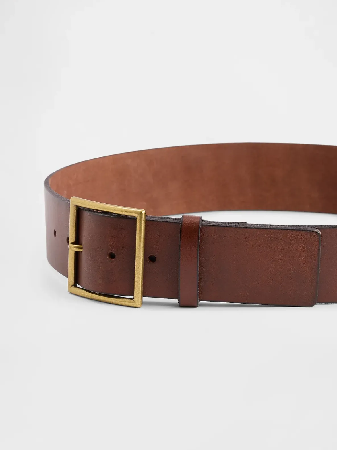 Leather Square-Buckle Belt