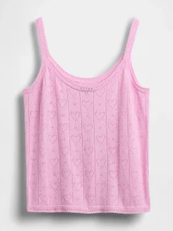 Lightweight CashSoft Pointelle Heart PJ Tank Top